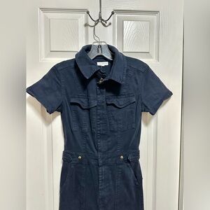 Good American navy denim jumpsuit
